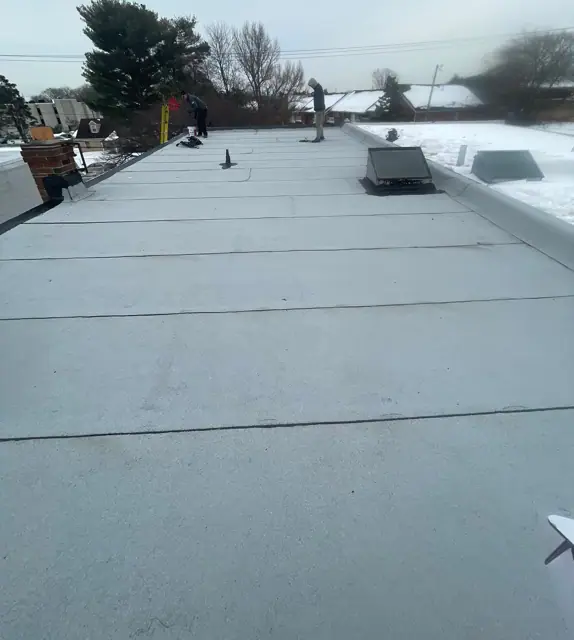 White granulated roof install in Bustleton (posted February 11, 2026)
