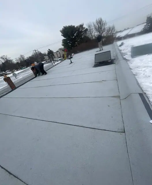 White granulated roof install in Bustleton (posted February 11, 2026)