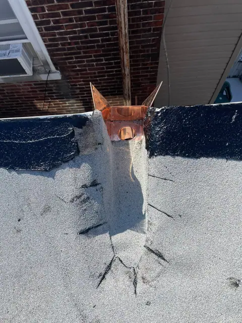 White granulated roof install in North Philly (posted March 1, 2026)