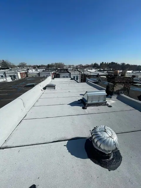 White granulated roof install in West Oak Lane (posted March 1, 2026)